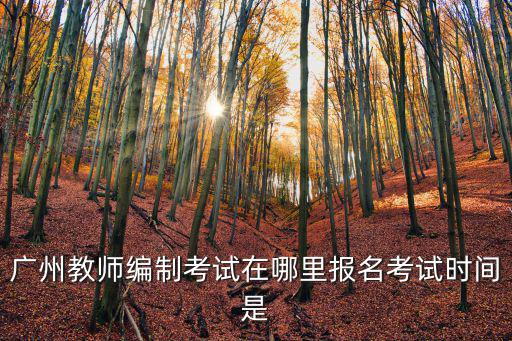 廣州教師編制考試在哪里報名考試時間是