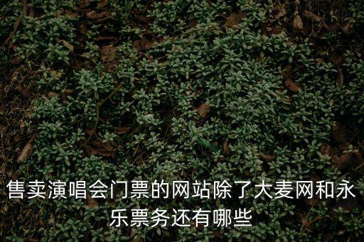 售賣演唱會(huì)門票的網(wǎng)站除了大麥網(wǎng)和永樂票務(wù)還有哪些