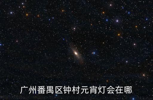 廣州番禺區鐘村元宵燈會在哪