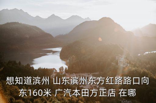 想知道濱州 山東濱州東方紅路路口向東160米 廣汽本田方正店 在哪