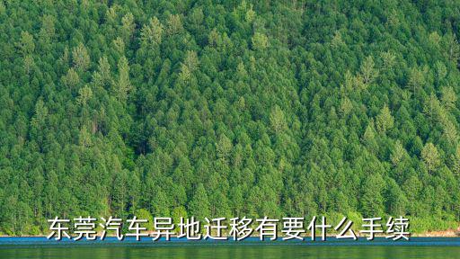 東莞汽車異地遷移有要什么手續