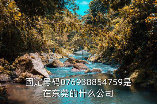 東莞市智聯(lián)五金制品有限公司，固定號(hào)碼076938854759是在東莞的什么公司
