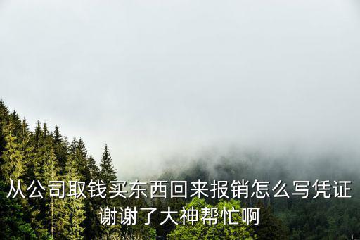 從公司取錢買東西回來報銷怎么寫憑證謝謝了大神幫忙啊