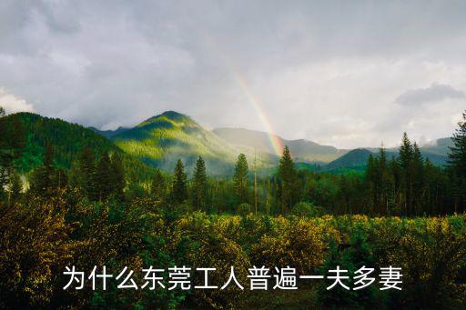 東莞工人現一夫多妻，關于廣東一夫多妻