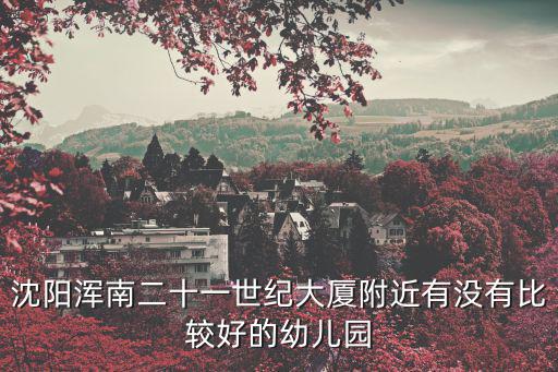 浦江苑，沈陽渾南二十一世紀大廈附近有沒有比較好的幼兒園