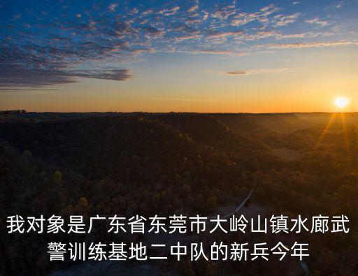 我對(duì)象是廣東省東莞市大嶺山鎮(zhèn)水廊武警訓(xùn)練基地二中隊(duì)的新兵今年