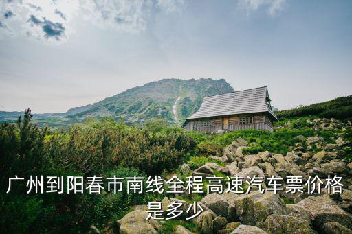 廣州到陽春市南線全程高速汽車票價格是多少