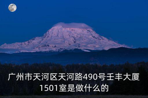 廣州市天河區天河路490號壬豐大廈1501室是做什么的