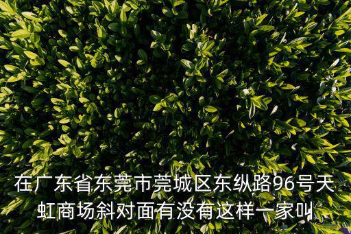 在廣東省東莞市莞城區東縱路96號天虹商場斜對面有沒有這樣一家叫