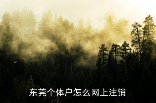 東莞個(gè)體戶怎么網(wǎng)上注銷
