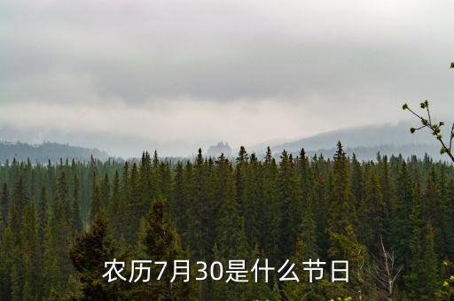 農歷7月30是什么節日