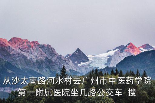 從沙太南路河水村去廣州市中醫藥學院第一附屬醫院坐幾路公交車  搜
