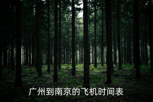 廣州到南京的飛機時間表