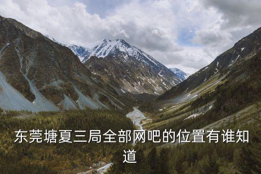 東莞網咖 簡餐， 東莞塘夏三局全部網吧的位置有誰知道