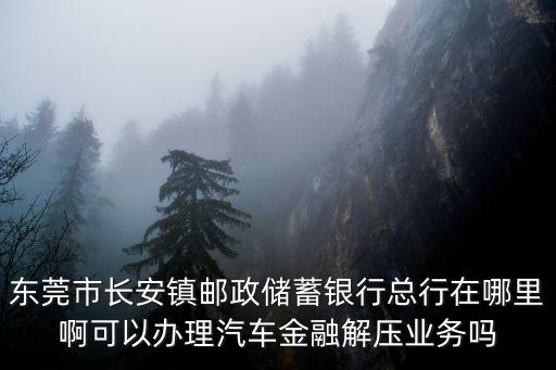 東莞市長安鎮郵政儲蓄銀行總行在哪里啊可以辦理汽車金融解壓業務嗎
