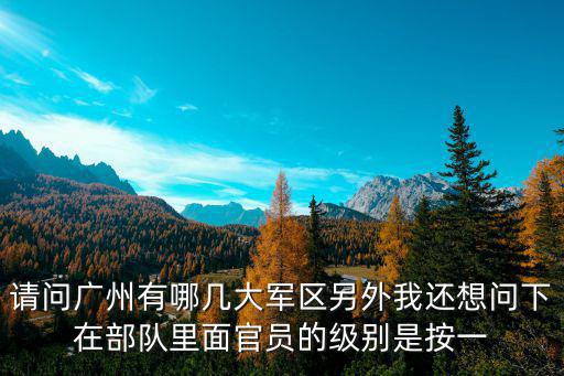 請問廣州有哪幾大軍區(qū)另外我還想問下在部隊(duì)里面官員的級別是按一