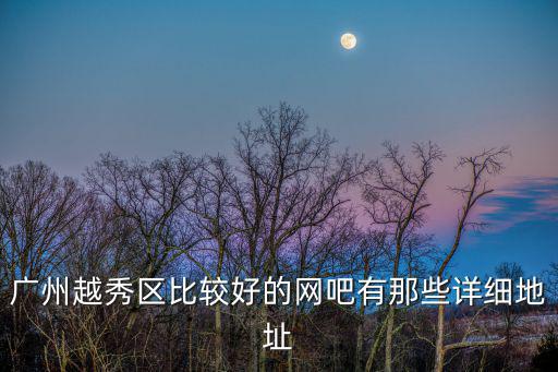 廣州吧友網咖，廣州越秀區比較好的網吧有那些詳細地址