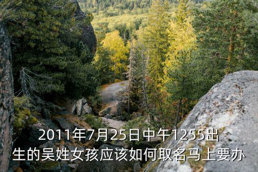 2011年7月25日中午1255出生的吳姓女孩應該如何取名馬上要辦
