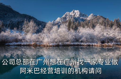 公司總部在廣州想在廣州找一家專業做阿米巴經營培訓的機構請問