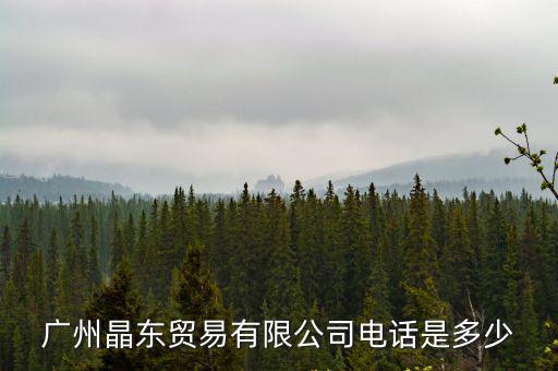廣州晶東貿易有限公司電話是多少