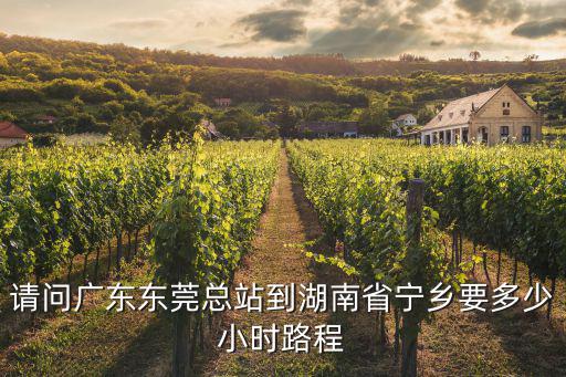 東莞到湖南寧鄉的高速，從東莞去寧鄉的路怎么走呢