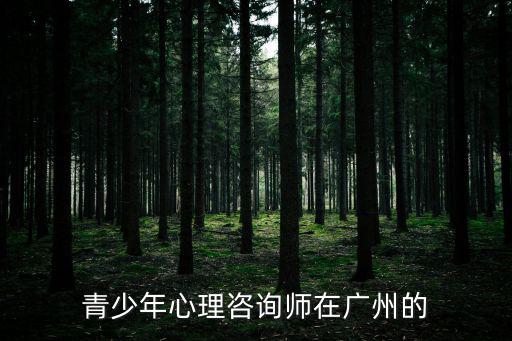 青少年心理咨詢師在廣州的