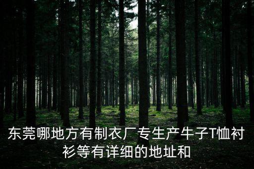東莞哪地方有制衣廠專生產(chǎn)牛子T恤襯衫等有詳細(xì)的地址和