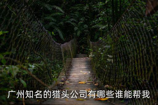 廣州知名的獵頭公司有哪些誰能幫我