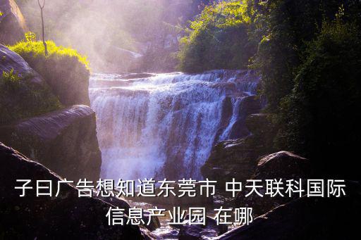 子曰廣告想知道東莞市 中天聯(lián)科國際信息產(chǎn)業(yè)園 在哪