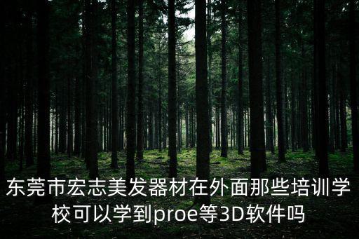 東莞市宏志美發器材在外面那些培訓學校可以學到proe等3D軟件嗎