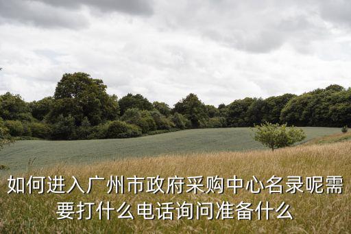 如何進入廣州市政府采購中心名錄呢需要打什么電話詢問準(zhǔn)備什么