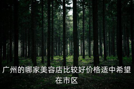 廣州的哪家美容店比較好價格適中希望在市區(qū)