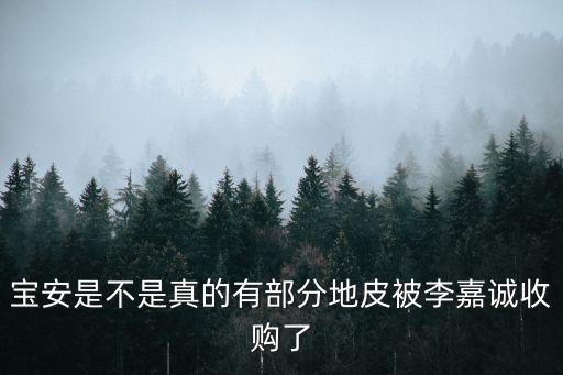 寶安是不是真的有部分地皮被李嘉誠收購了