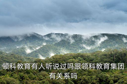 領科教育有人聽說過嗎跟領科教育集團有關系嗎