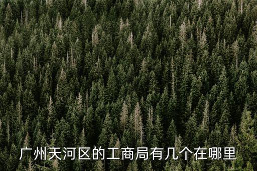 廣州天河區(qū)的工商局有幾個在哪里