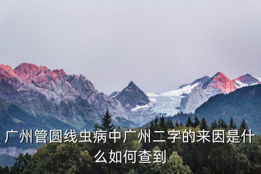 廣州管圓線蟲病中廣州二字的來因是什么如何查到