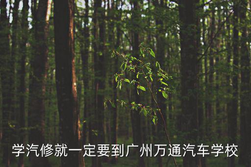 學汽修就一定要到廣州萬通汽車學校