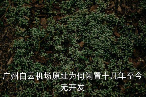 廣州白云機場原址為何閑置十幾年至今無開發