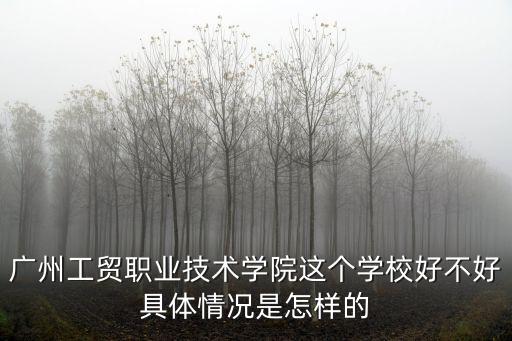 廣州工貿職業技術學院，廣州工貿職業技術學院這個學校好不好具體情況是怎樣的