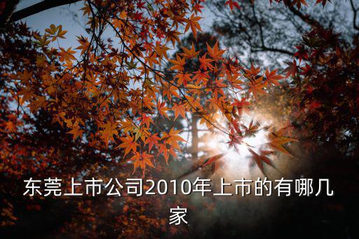 東莞上市公司2010年上市的有哪幾家