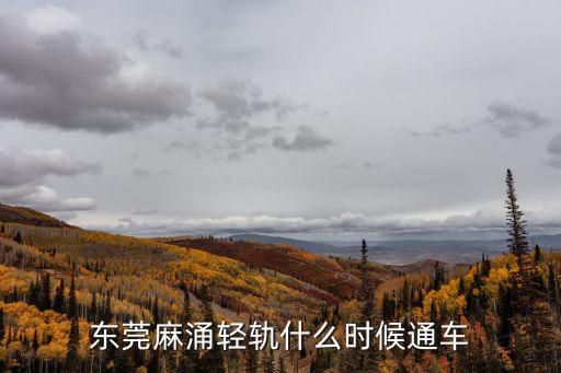 東莞麻涌輕軌什么時候通車