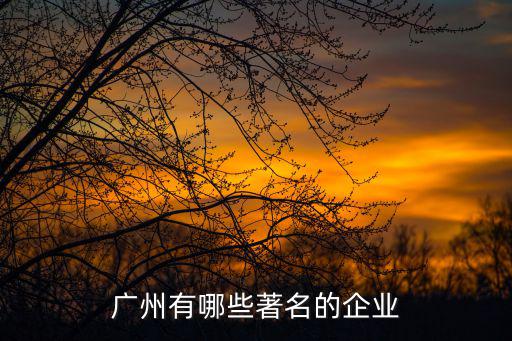 廣州有哪些著名的企業