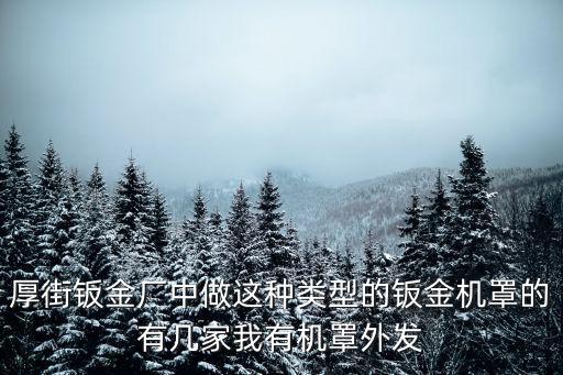 厚街鈑金廠中做這種類型的鈑金機(jī)罩的有幾家我有機(jī)罩外發(fā)