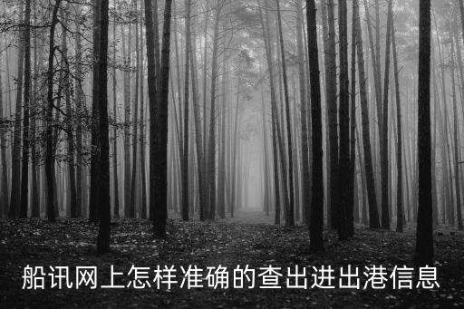 船訊網上怎樣準確的查出進出港信息