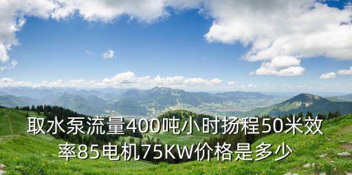 取水泵流量400噸小時揚程50米效率85電機75KW價格是多少