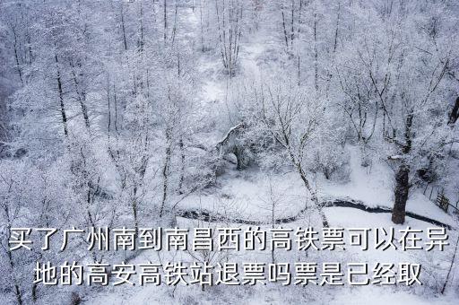 買了廣州南到南昌西的高鐵票可以在異地的高安高鐵站退票嗎票是已經(jīng)取
