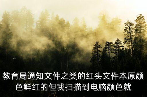 教育局通知文件之類的紅頭文件本原顏色鮮紅的但我掃描到電腦顏色就