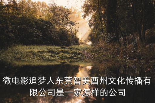 微電影追夢人東莞智美酉州文化傳播有限公司是一家怎樣的公司