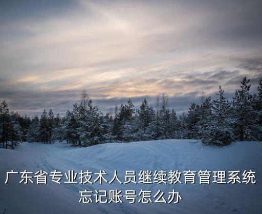 廣東省專業技術人員繼續教育管理系統忘記賬號怎么辦