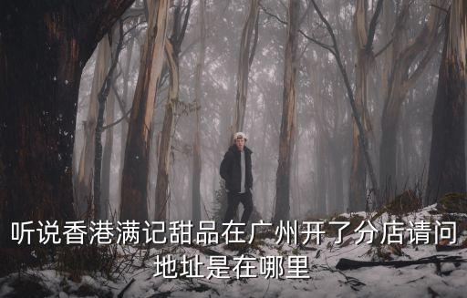 廣州哪里有滿記甜品，聽說香港滿記甜品在廣州開了分店請問地址是在哪里